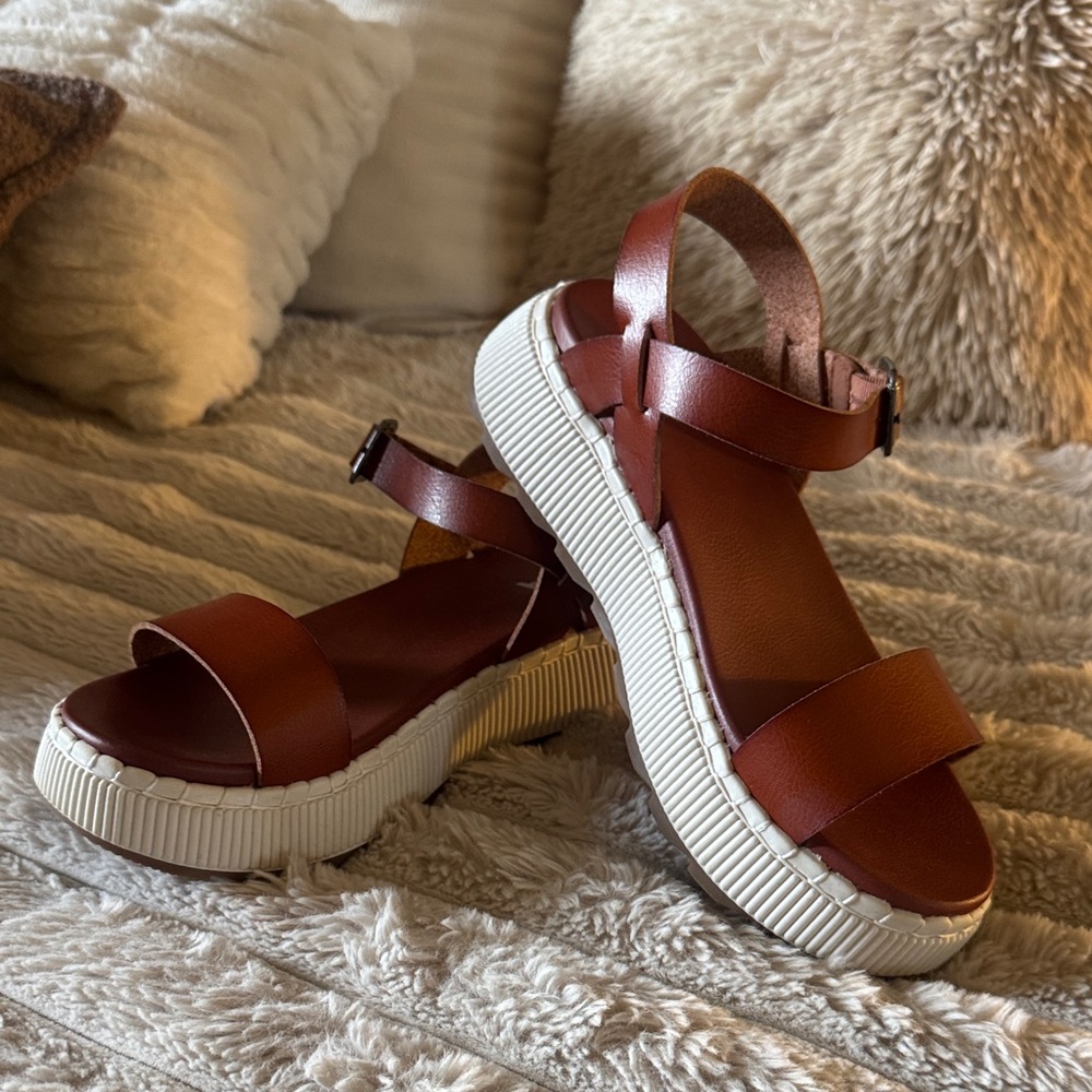 MIA Brown Sandals with Cream Soles